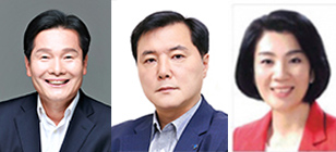 주철현, 조계원, 김유화(왼쪽부터)후보.